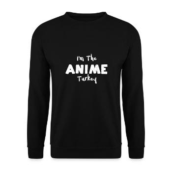 I'm The Anime Turkey - Unisex Sweatshirt - black - Front - Alina (178cm) & Michal (187cm)