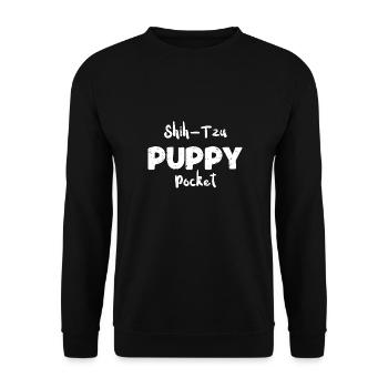 Shih-Tzu Puppy Pocket - Dogs - Unisex Sweatshirt - black - Front - Alina (178cm) & Michal (187cm)