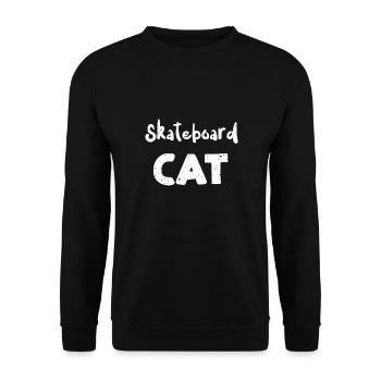 Skateboard Cat - Chats - Sweat-shirt Unisexe - noir - Devant - Alina (178cm) & Michal (187cm)