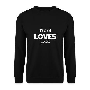 This Kid Loves Horses - Horse - Unisex Pullover - Schwarz - Vorne - Alina (178cm) & Michal (187cm)