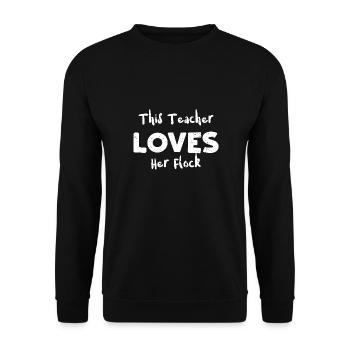 This Teacher Loves Her Flock - Unisex Pullover - Schwarz - Vorne - Alina (178cm) & Michal (187cm)