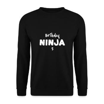 Birthday Ninja 5 - 5th Birthday - Unisex Sweatshirt - black - Front - Alina (178cm) & Michal (187cm)