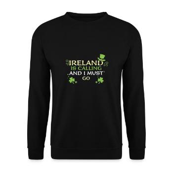 Ireland Is Calling And I Must Go - Unisex Sweatshirt - black - Front - Alina (178cm) & Michal (187cm)