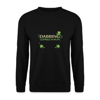 Dabbing Leprechaun - Unisex Pullover - Schwarz - Vorne - Alina (178cm) & Michal (187cm)