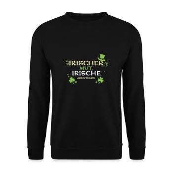 Irischer Mut, irische Abenteuer - Unisex Pullover - Schwarz - Vorne - Alina (178cm) & Michal (187cm)