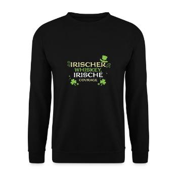 Irischer Whiskey, irische Courage - Unisex Pullover - Schwarz - Vorne - Alina (178cm) & Michal (187cm)