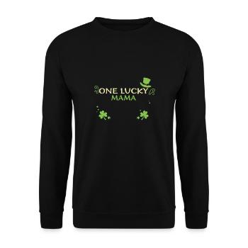 One Lucky Mama - St. Patrick's Day - Unisex Sweatshirt - black - Front - Alina (178cm) & Michal (187cm)