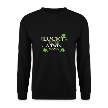 Chanceux d’être une maman jumelle - Sweat-shirt Unisexe - noir - Devant - Alina (178cm) & Michal (187cm)