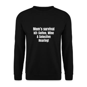 Mother Survival Pack of Coffee, Wine and More - Unisex Sweatshirt - black - Front - Alina (178cm) & Michal (187cm)