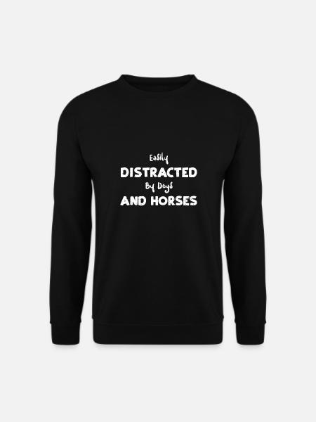 Easily Distracted By Dogs And Ho... - Unisex Pullover - Schwarz