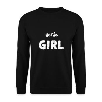 Horse Girl - Horse - Unisex Sweatshirt - black - Front - Alina (178cm) & Michal (187cm)