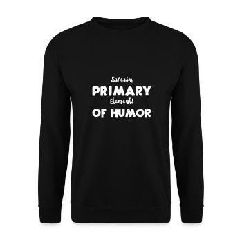 Sarcasm Primary Elements Of Humor - Unisex Sweatshirt - black - Front - Alina (178cm) & Michal (187cm)
