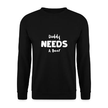 Daddy Needs A Beer - Beer - Unisex Sweatshirt - black - Front - Alina (178cm) & Michal (187cm)