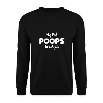 My Pet Poops Breakfast - Chicken - Unisex Sweatshirt - black - Front - Alina (178cm) & Michal (187cm)
