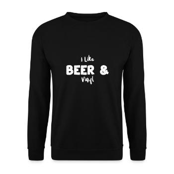 I Like Beer & Vinyl - Music - Unisex Sweatshirt - black - Front - Alina (178cm) & Michal (187cm)