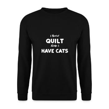 I Never Quilt Alone I Have Cats - Unisex Sweatshirt - black - Front - Alina (178cm) & Michal (187cm)
