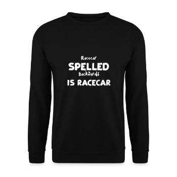 Racecar Spelled Backwards Is Rac... - Unisex Sweatshirt - black - Front - Alina (178cm) & Michal (187cm)
