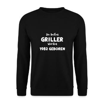 Die Besten Griller Wurden 1982 G... - Unisex Pullover - Schwarz - Vorne - Alina (178cm) & Michal (187cm)