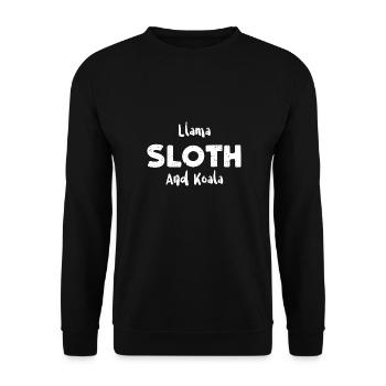 Llama Sloth And Koala - Sloth - Unisex Pullover - Schwarz - Vorne - Alina (178cm) & Michal (187cm)