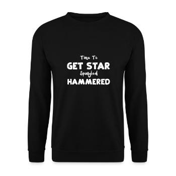 Time To Get Star Spangled Hammered - Unisex Sweatshirt - black - Front - Alina (178cm) & Michal (187cm)