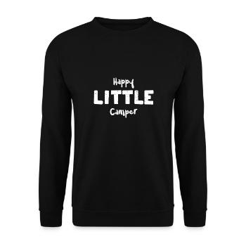 Happy Little Camper - Camping - Unisex Pullover - Schwarz - Vorne - Alina (178cm) & Michal (187cm)