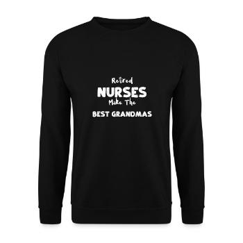 Retired Nurses Make The Best Gra... - Unisex Pullover - Schwarz - Vorne - Alina (178cm) & Michal (187cm)