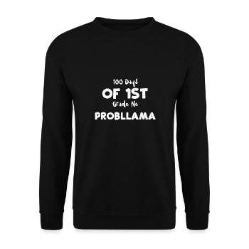 100 Days Of 1St Grade No Probllama - Unisex Sweatshirt - black - Front - Alina (178cm) & Michal (187cm)
