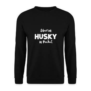 Husky sibérien dans la poche - Chiens - Sweat-shirt Unisexe - noir - Devant - Alina (178cm) & Michal (187cm)