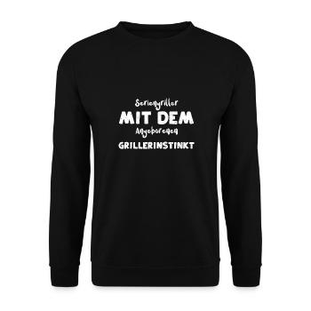 Seriengriller Mit Dem Angeborene... - Unisex Pullover - Schwarz - Vorne - Alina (178cm) & Michal (187cm)