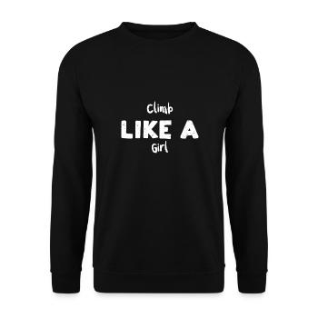 Climb Like A Girl - Workout - Unisex Sweatshirt - black - Front - Alina (178cm) & Michal (187cm)