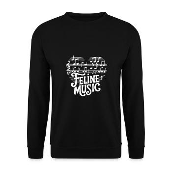 Katzen und Musik ich liebe meine Katze und Musik. - Unisex Pullover - Schwarz - Vorne - Alina (178cm) & Michal (187cm)