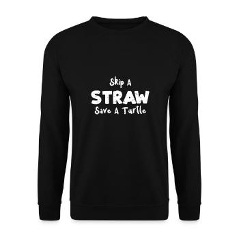 Sauter une paille Sauver une tortue - Sweat-shirt Unisexe - noir - Devant - Alina (178cm) & Michal (187cm)