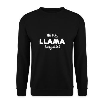 US Flag Llama Sunglasses - Unisex Pullover - Schwarz - Vorne - Alina (178cm) & Michal (187cm)