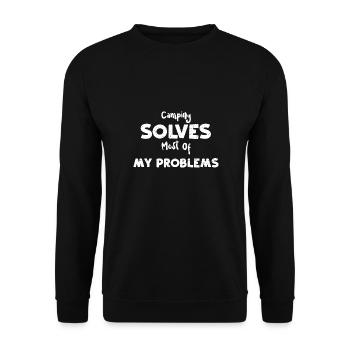 Camping Solves Most Of My Problems - Unisex Sweatshirt - black - Front - Alina (178cm) & Michal (187cm)