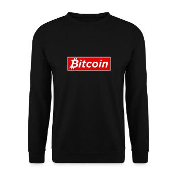 Bitcoin logo the Cryptocurrency Satoshi N - Unisex Sweatshirt - black - Front - Alina (178cm) & Michal (187cm)