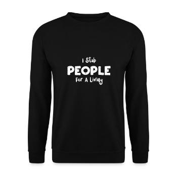 I Stab People For A Living - Nurse - Unisex Pullover - Schwarz - Vorne - Alina (178cm) & Michal (187cm)