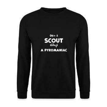 Once A Scout Always A Pyromaniac - Unisex Pullover - Schwarz - Vorne - Alina (178cm) & Michal (187cm)