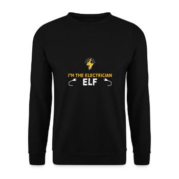 Je suis l’électricien elfe - Sweat-shirt Unisexe - noir - Devant - Alina (178cm) & Michal (187cm)