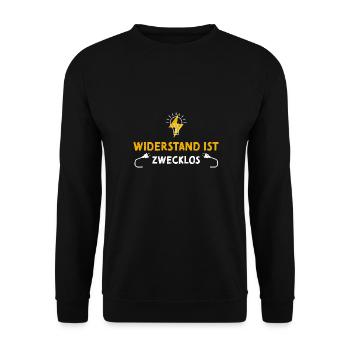 Widerstand Ist Zwecklos - Unisex Pullover - Schwarz - Vorne - Alina (178cm) & Michal (187cm)