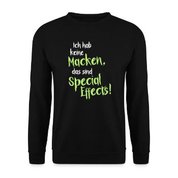 Ich hab keine Macken, das sind Special Effects! - Unisex Pullover - Schwarz - Vorne - Alina (178cm) & Michal (187cm)