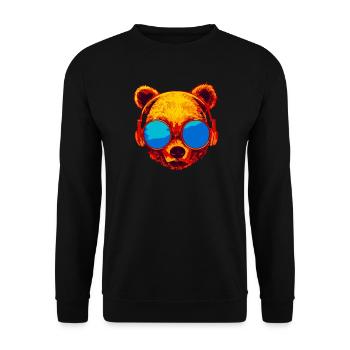Bear with sunglasses - Unisex Sweatshirt - black - Front - Alina (178cm) & Michal (187cm)