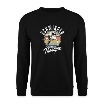 Schwingen ist meine Therapie/ Schwinger Shirt - Unisex Pullover - Schwarz - Vorne - Alina (178cm) & Michal (187cm)
