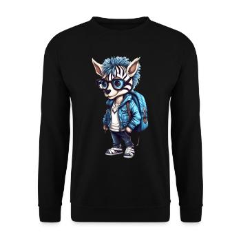 Dessin animé zébré mignon - Sweat-shirt Unisexe - noir - Devant - Alina (178cm) & Michal (187cm)