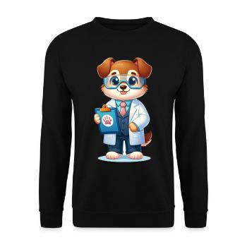 Cute Dog Scientist - Unisex Sweatshirt - black - Front - Alina (178cm) & Michal (187cm)