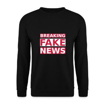 Breaking Fake News - Unisex Sweatshirt - black - Front - Alina (178cm) & Michal (187cm)