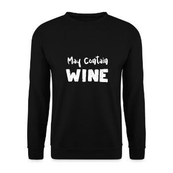 May Contain Wine - Wine - Unisex Sweatshirt - black - Front - Alina (178cm) & Michal (187cm)