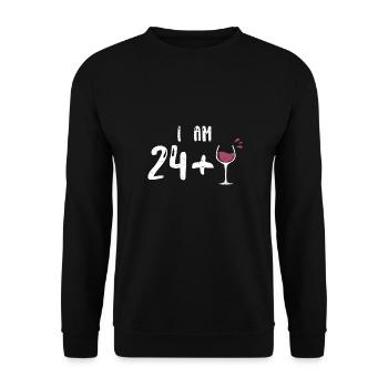 I Am 24 +1 - 25th Birthday - Unisex Sweatshirt - black - Front - Alina (178cm) & Michal (187cm)