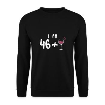 J’ai 46 +1 - 47e anniversaire - Sweat-shirt Unisexe - noir - Devant - Alina (178cm) & Michal (187cm)