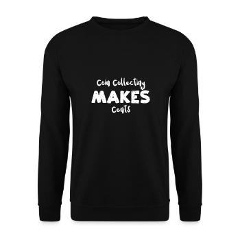 Coin Collecting Makes Cents - Unisex Pullover - Schwarz - Vorne - Alina (178cm) & Michal (187cm)