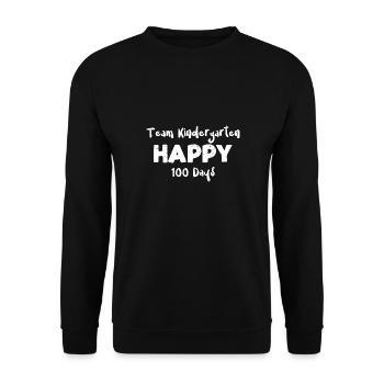 Team Kindergarten Happy 100 Days - Unisex Pullover - Schwarz - Vorne - Alina (178cm) & Michal (187cm)